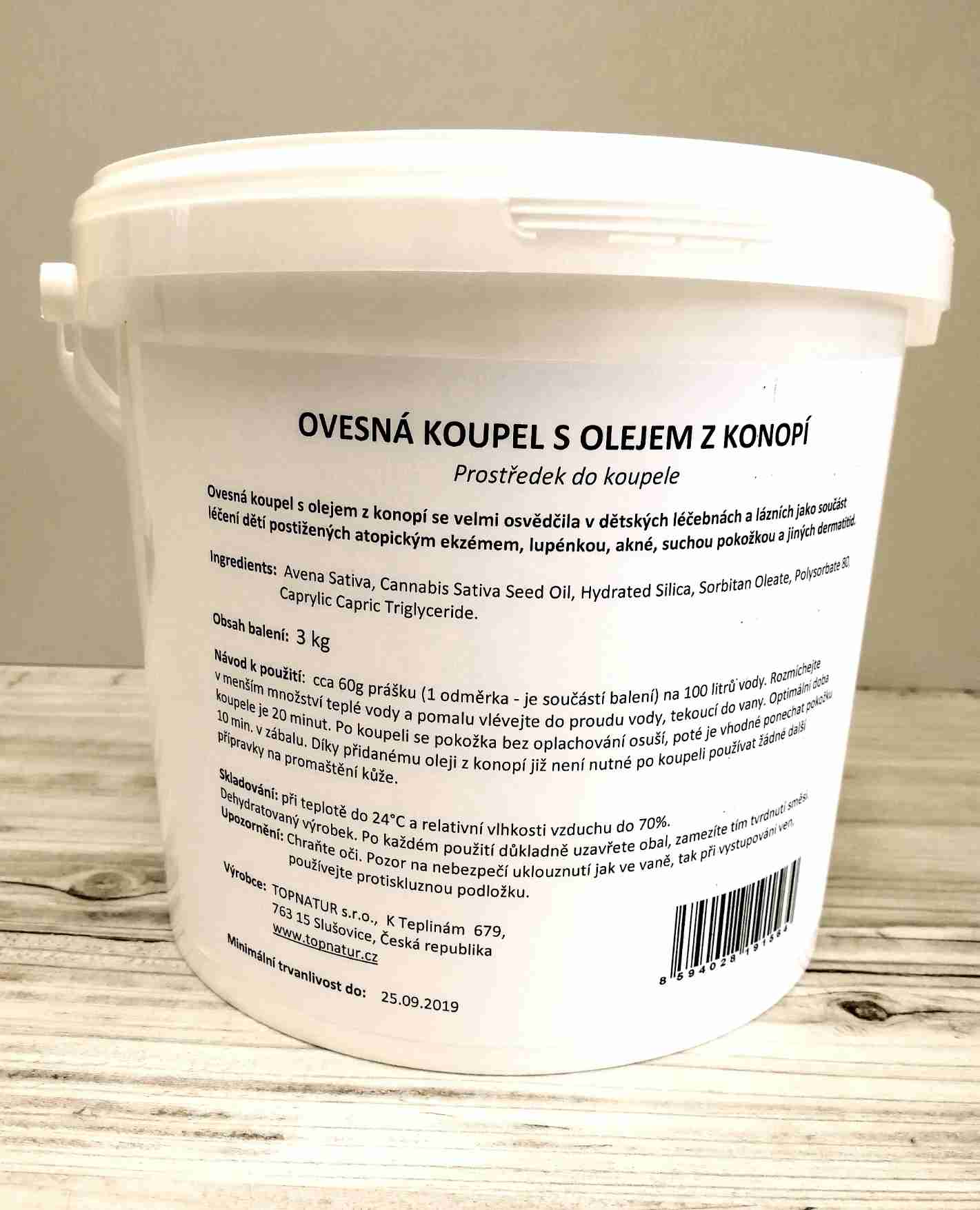 Topnatur Ovesná koupel s olejem z konopí Balení: 3 kg