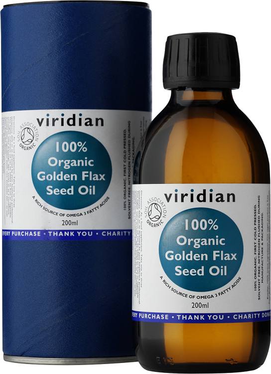 Viridian 100% Organic Golden Flax Seed Oil 200 ml