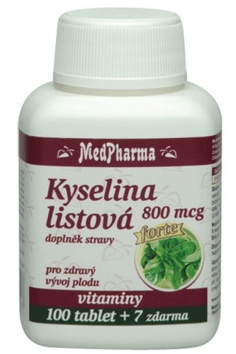 MedPharma Kyselina listová Forte 800 mcg 107 tbl.