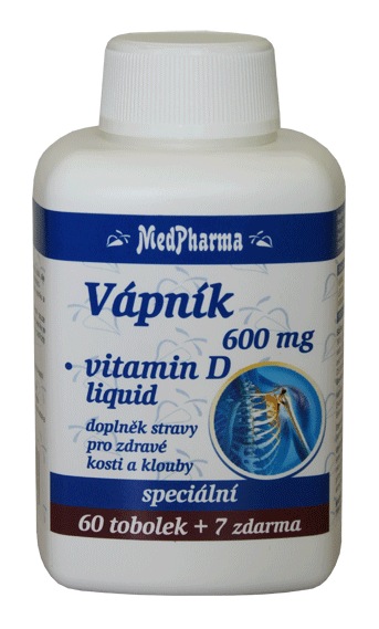 MedPharma Vápník 600 mg + vitamín D liquid 67 tob.