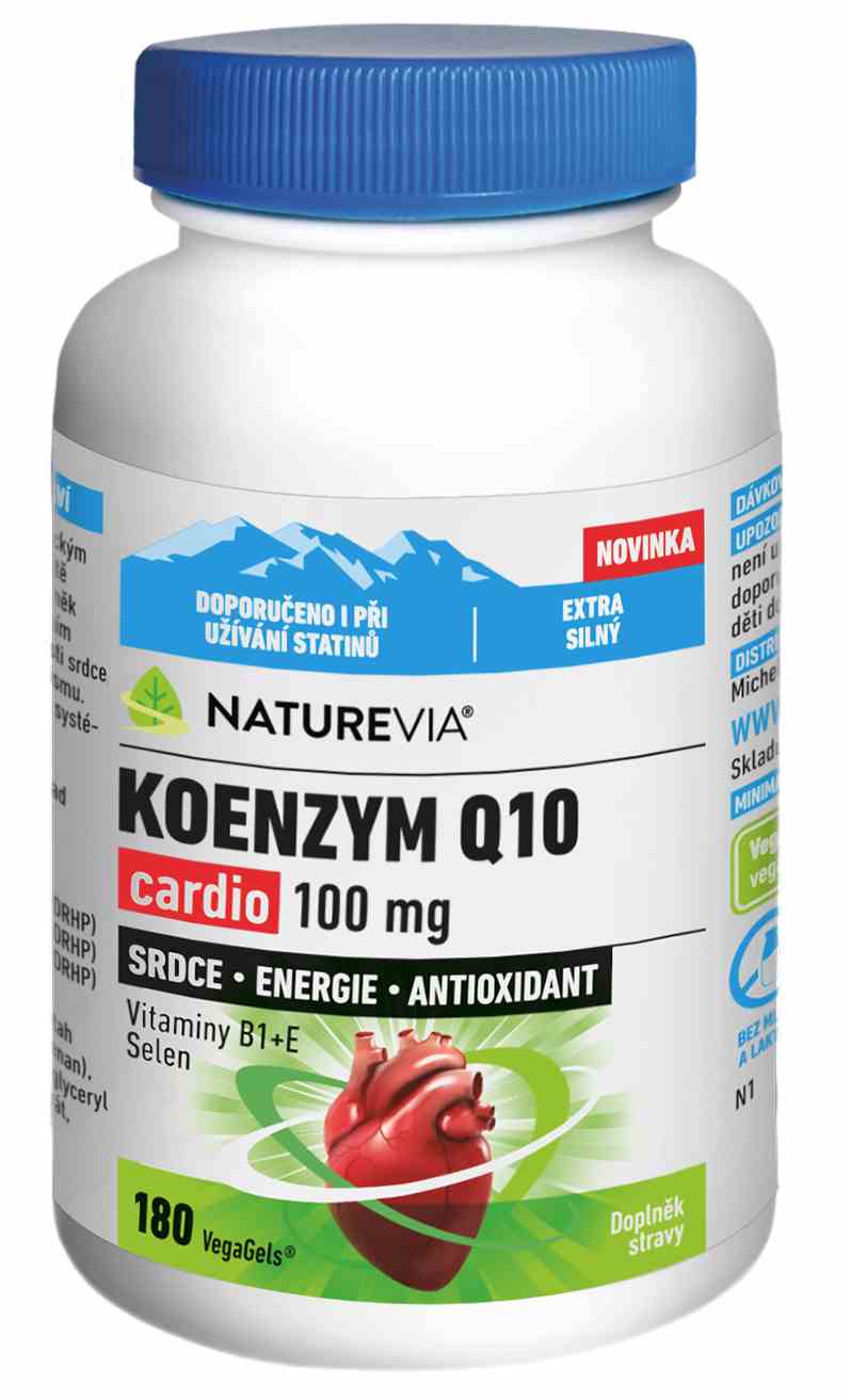 NatureVia Koenzym Q10 Cardio 100 mg 180 kapslí