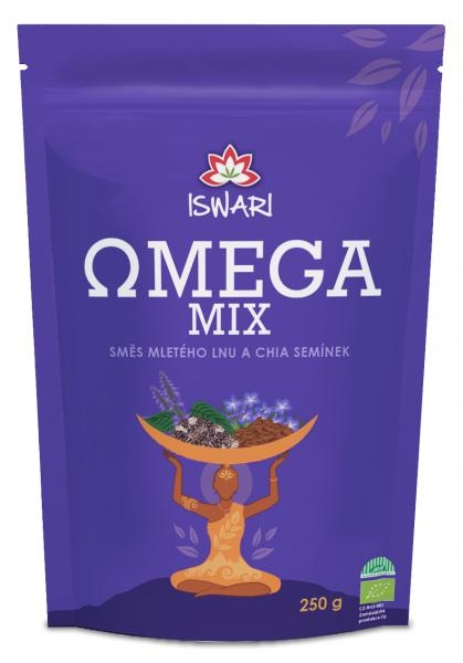 Iswari Bio Omega Mix (směs mletých semínek chia, hnědý len) 250 g