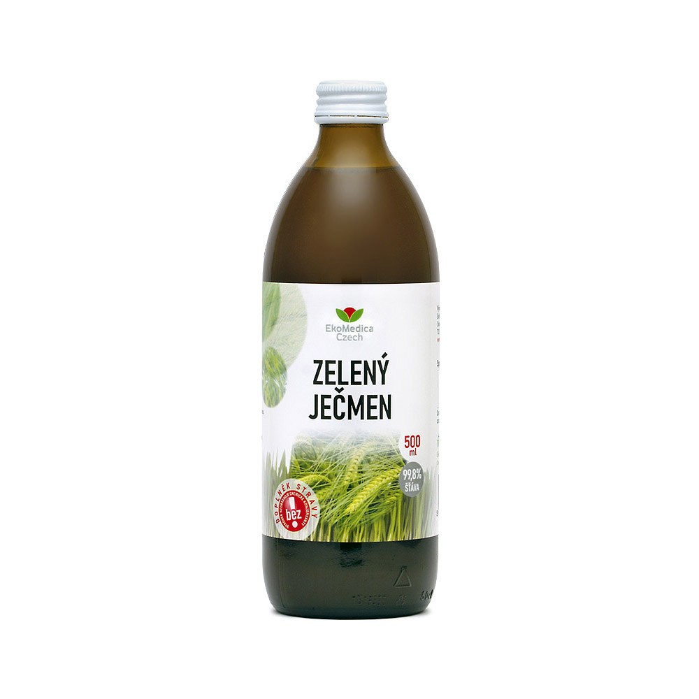 EkoMedica Zelený ječmen - 99,8% šťáva ze zeleného ječmene 500 ml