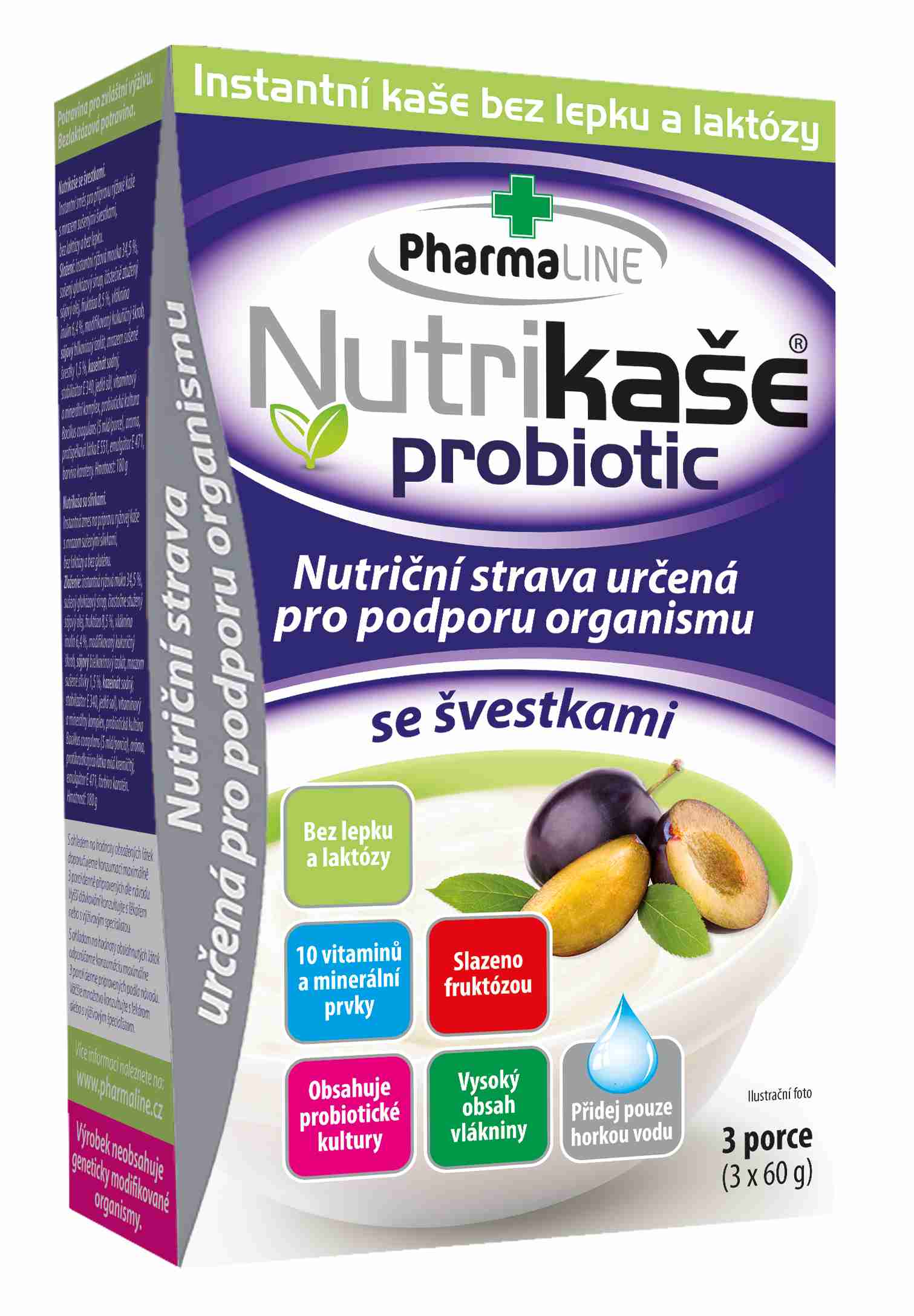 Mogador Nutrikaše probiotic se švestkami 180g (3x60g)