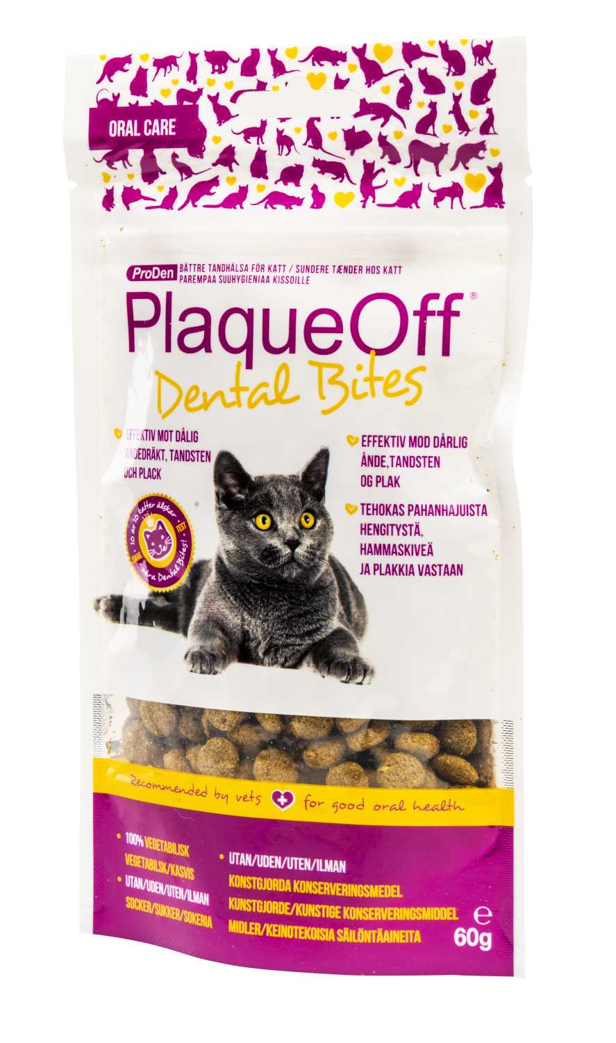 PlaqueOff™ Dental Bites Cat - pro kočky 60 g