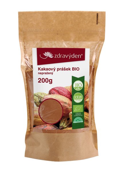 ZdravýDen® BIO Kakaový prášek nepražený RAW Balení: 200 g