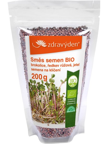 ZdravýDen® BIO Směs semen na klíčení 2 - brokolice, ředkev červená, jetel 200 g