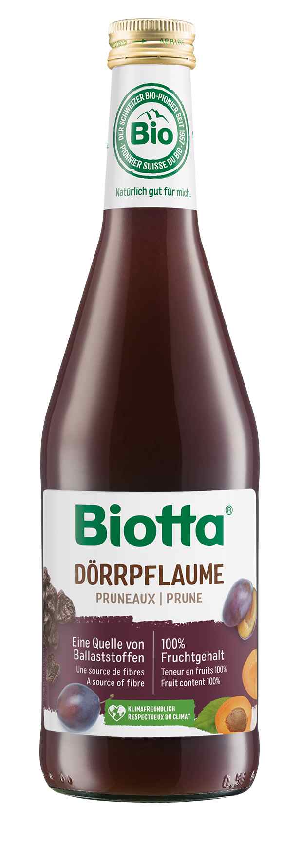 Biotta Bio Švestka - šťáva ze švestek, sušených švestek a meruněk 500 ml
