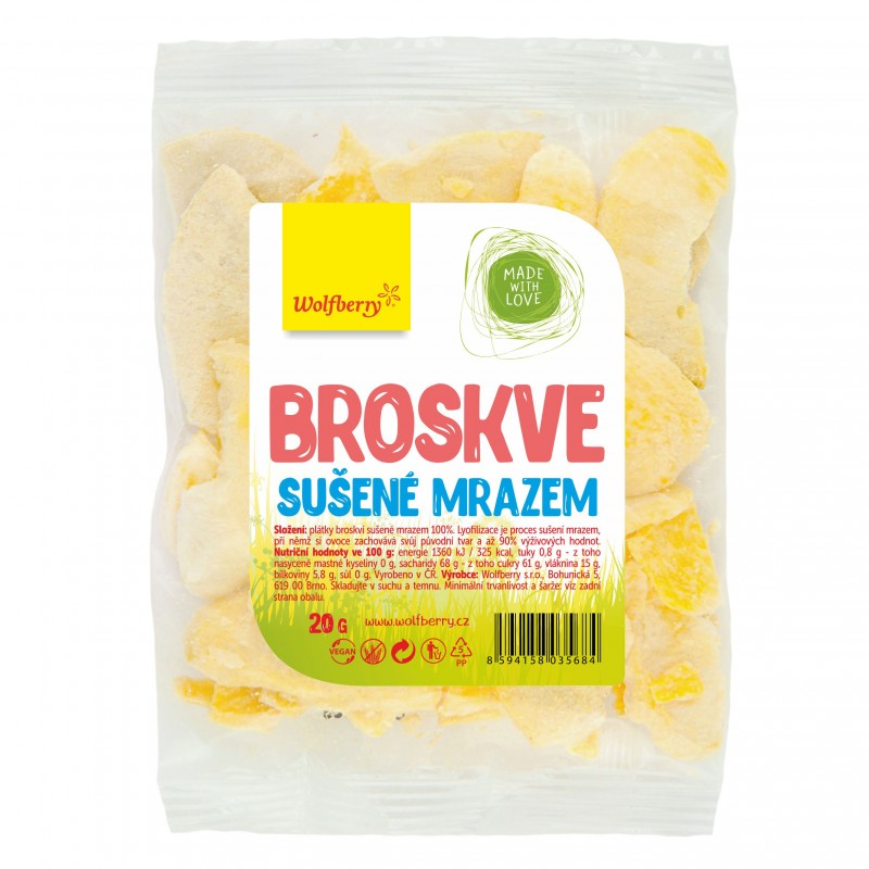 Wolfberry Broskve - plátky sušené mrazem 20 g