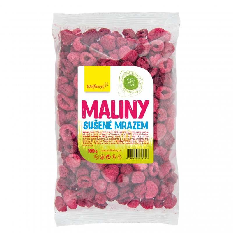 Wolfberry Maliny - celé sušené mrazem Balení: 100 g