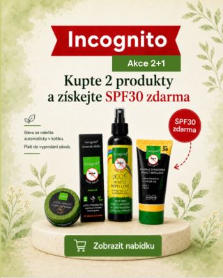 Incognito patří mezi osvědčené přírodní varianty proti komárům a dalšímu obtěžujícímu hmyzu🦟. Nyní navíc v akci 2+1. Při...