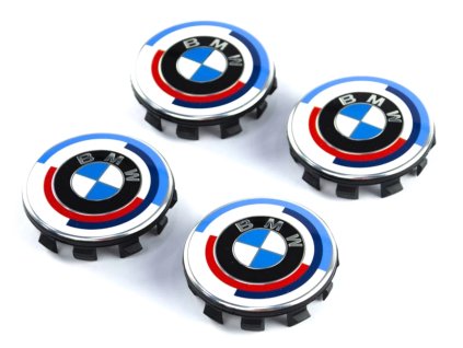 BMW 56mm 50 Years Anniversary Wheel Center Caps ///M (Set of 4)