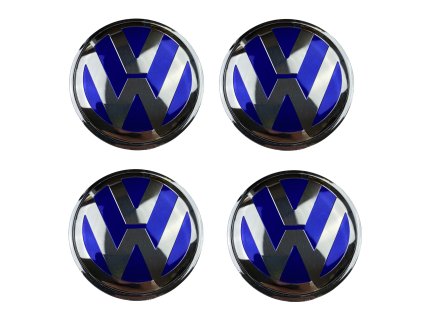 Central wheel covers Volkswagen 66mm blue (set of 4)