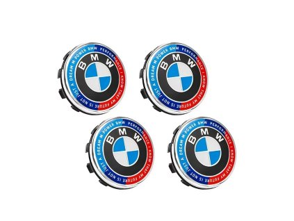 BMW 56mm 50 year anniversary caps ///M dream text wheel center caps (set of 4)
