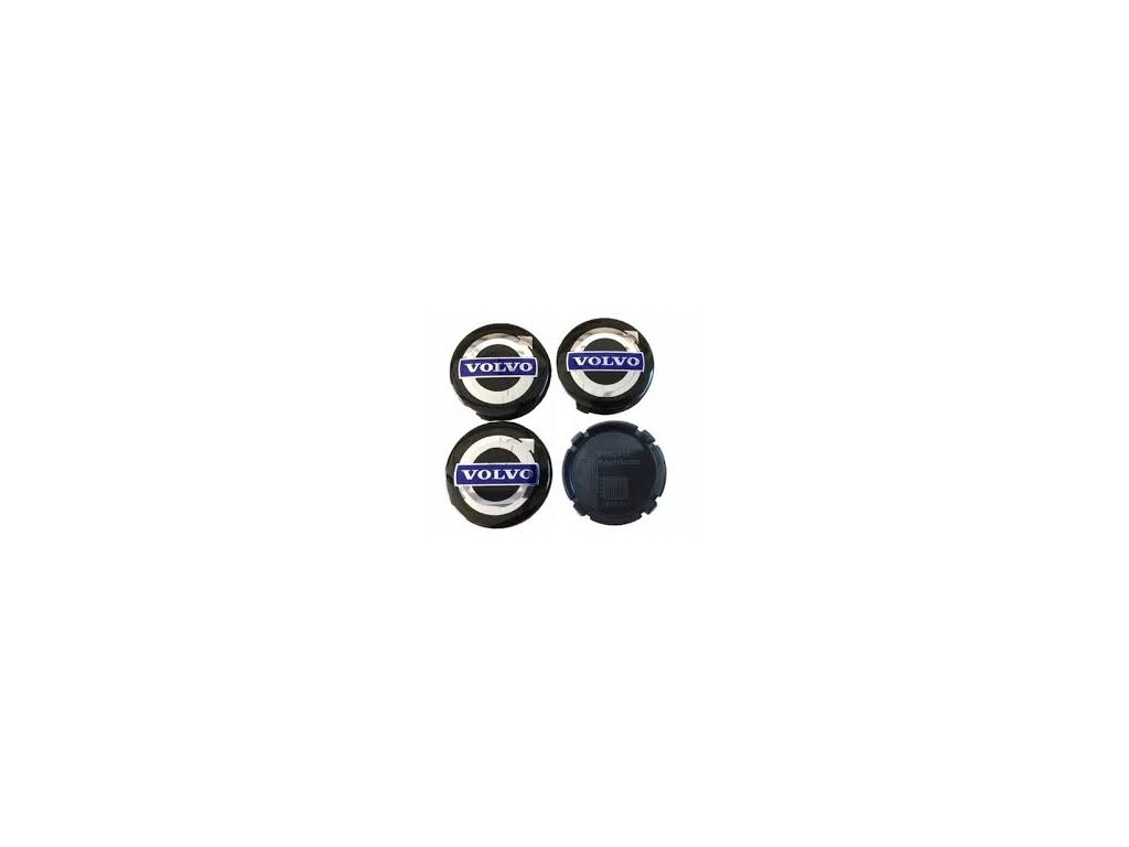 VOLVO středové krytky kol pokličky 64mm černé (sada 4ks
