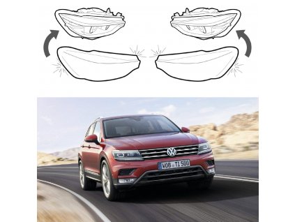 Kryty předních světel pro Volkswagen Tiguan (2016-2019) LED (Orientace Pravá)