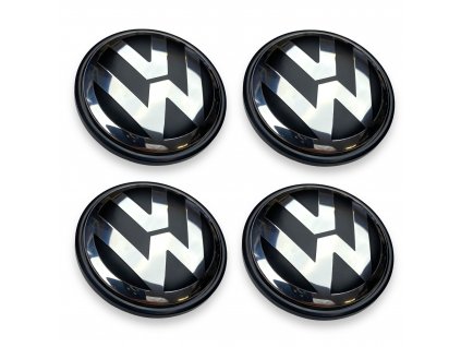 VW VOLKSWAGEN středové krytky kol pokličky 76mm stříbrné (sada 4ks)