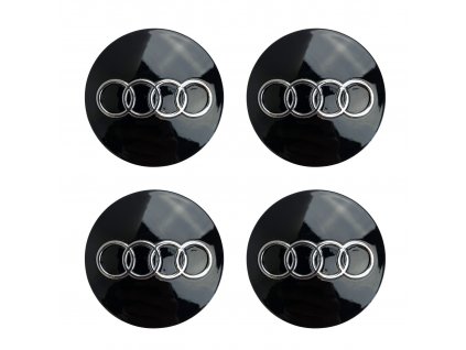 AUDI Středové krytky kol pokličky 58mm černé (sada 4ks)