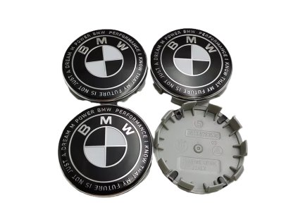 BMW středové krytky kol pokličky 50 let černobílé 68mm (sada 4ks)