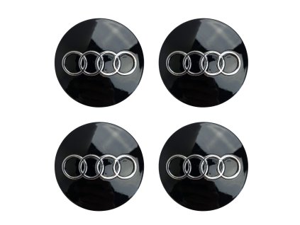 AUDI středové krytky kol pokličky 68mm černé (sada 4ks)