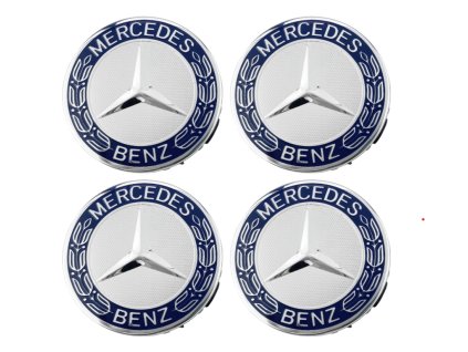 MERCEDES BENZ středové krytky kol pokličky stříbrné 75mm (sada 4ks)