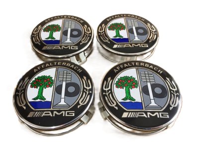 Mercedes Benz AFFALTERBACH AMG středové krytky kol pokličky barevné 75mm (sada 4ks)
