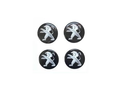 PEUGEOT středové krytky kol pokličky 60mm černé (sada 4ks)