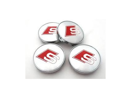 AUDI středové krytky kol pokličky S Line 60mm stříbrné  (sada 4ks)