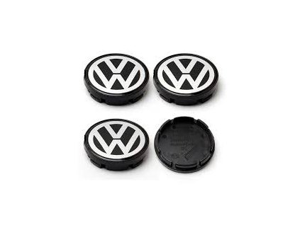 VW VOLKSWAGEN středové krytky kol pokličky 56mm stříbrné retro placaté (sada 4ks)