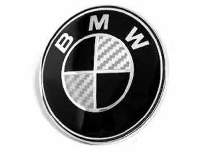 BMW černobílý zadní znak na kufr 73mm karbon zlatý