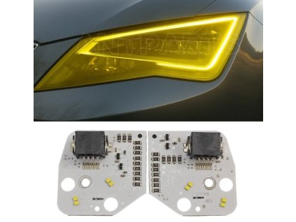 2025 09 01 13 15 26 Seat Leon headlight CSL yellow daytime running light DRL module baord 2012 2015