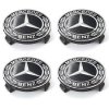 1 MERCEDES BENZ středové krytky kol pokličky Mercedes Benz černé 75mm (sada 4ks)