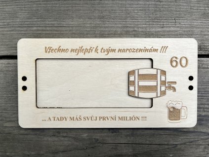 Dřevěná kazeta na peníze - MILIÓN - PIVO