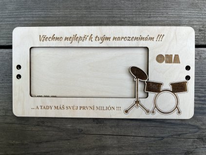 Dřevěná kazeta na peníze - MILIÓN - BUBNY - VELKÉ