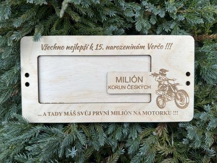 Dřevěná kazeta na peníze - MILIÓN - MOTOCROSS