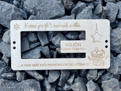 Dřevěná kazeta na peníze - MILIÓN - SVÍČKA