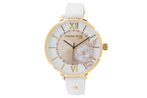  Dámské náramkové Quartz hodinky JVD, řada SUNDAY ROSE, model Sunlight Leather SUN‑E08 (11)