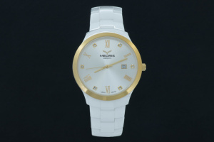  Dámské hodinky MEORIS Ceramic YG (YELLOW GOLD) vyrobené z high-tech keramiky kombinované s ušlechtilou nerezovou ocelí 