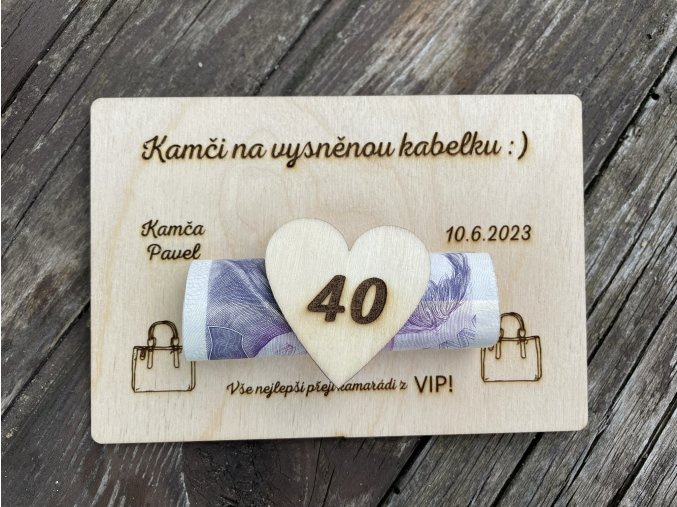 Originální kartička na darování peněz – Narozeniny