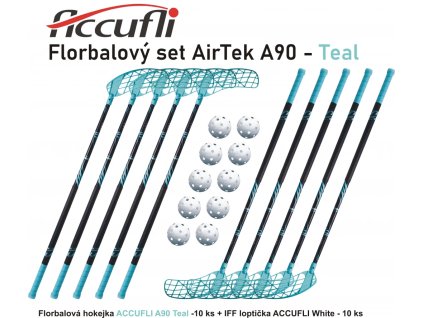 Florbalovy set ACCUFLI A90 Teal