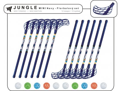 MPS florbalovy set JUNGLE Mini Navy