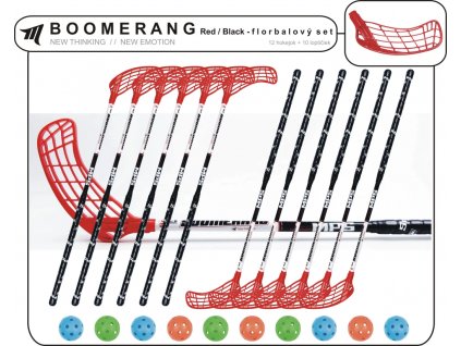 Florbalovy set MPS BOOMERANG Red Black