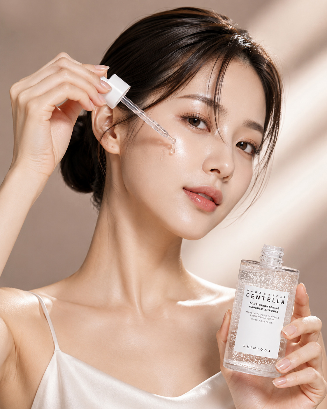 Modelka so SKIN1004 Tone Brightening Capsule Ampoule