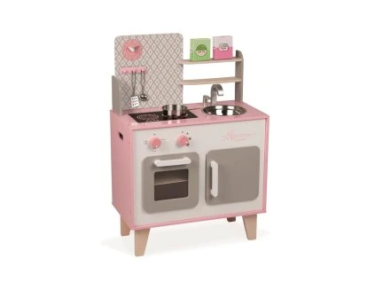 3375 drevena kuchynka macaron ruzova mala