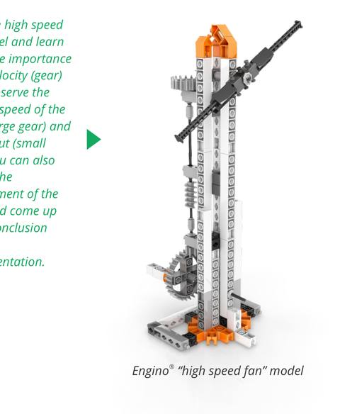 Model „vysokorýchlostný ventilátor“ Engino