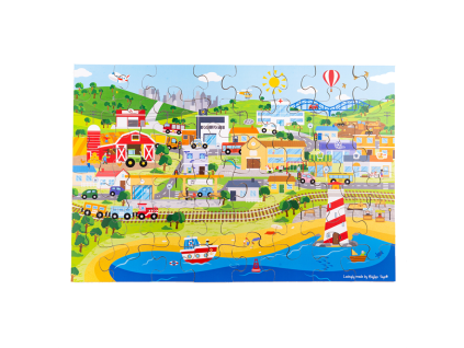 Transport Town Floor Puzzle 800x800