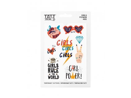 Vodeodolné dočasné tetovačky pre dievčatá -  Girls Power mix