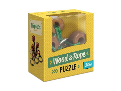 Drevený povrázkový hlavolam - Trojkruh