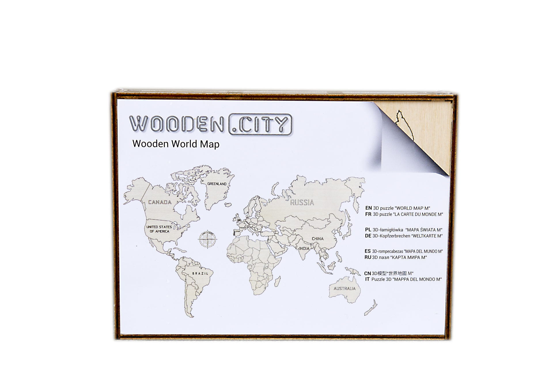 Woodencity Drevená mapa sveta veľkosti XL