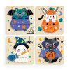 Drevené puzzle sada 4 puzzle Halloween